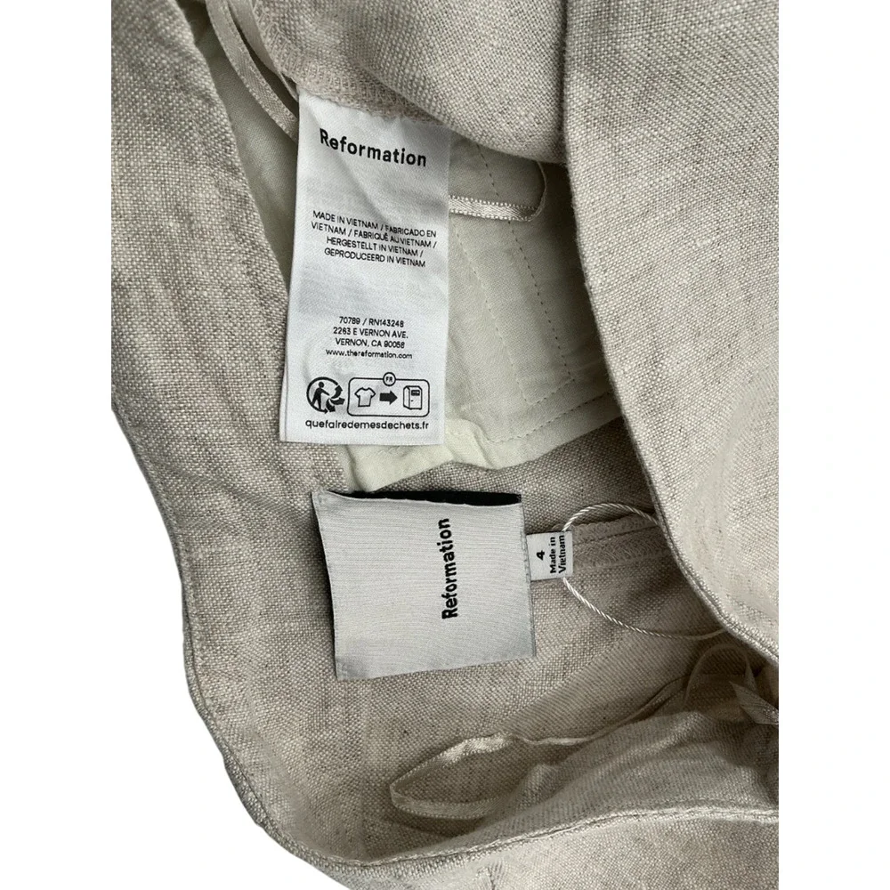 Reformation Linen Heather Grey Joni Pants Size 4